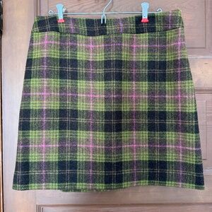 Women’s Boden Plaid Wool Mini Skirt, size 10